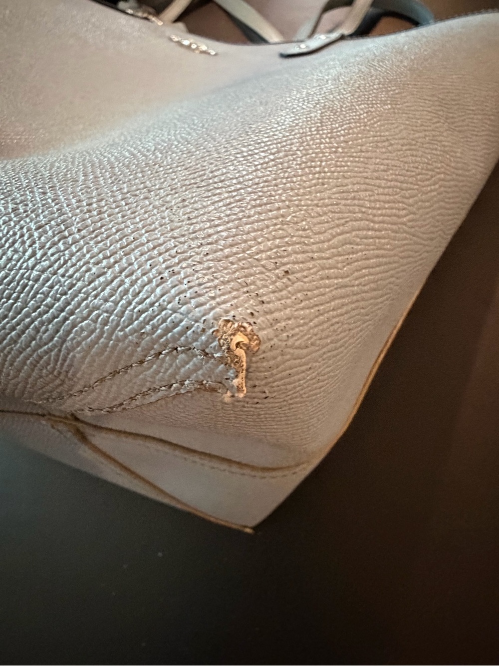 Coach Pale Blue Pebbled Leather Tote - Picture 3 of 6
